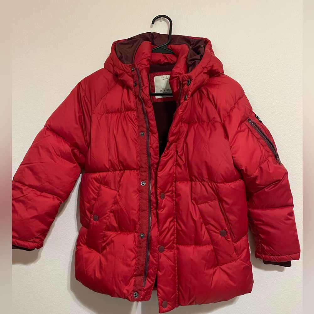 Zara Red Kids Puffer Jacket